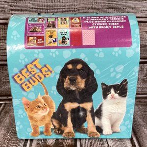 PAPER MAGIC GROUP INC Puppies & Kittens 32 Valentines Light-Up Mailbox BONUS NEW